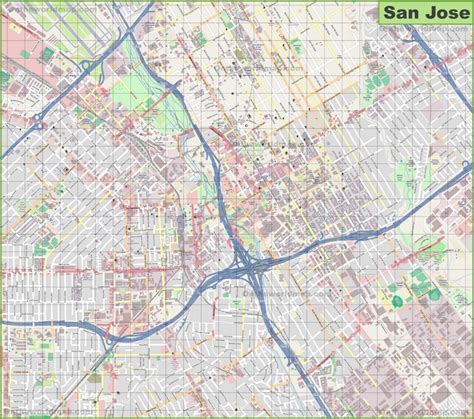 Large detailed map of San Jose