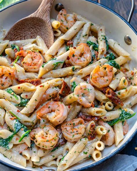 Cheese Shrimp Penne Pasta & Spinach – Easy Recipes