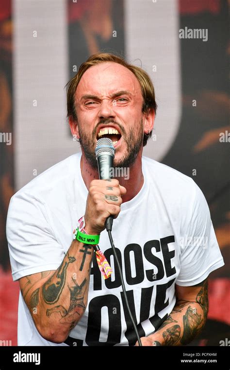 Idles lead singer Joe Talbot performs onstage at the Lulworth Estate in Dorset on the second day ...