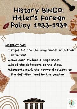 BINGO-- Hitler's Foreign Policy 1933-1939 by The Ginger Teacher Resources