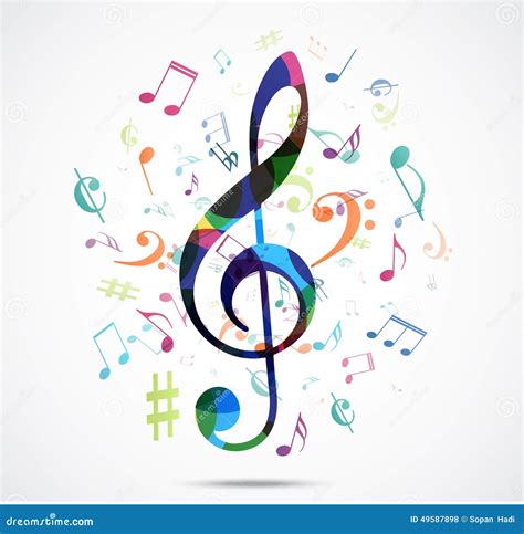 Abstract Background Colorful Music Notes Stock Vector - Image: 49587898