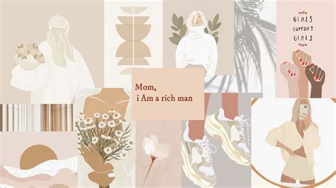 Download A Collection Of Illustrations With A Woman And A Flower ...