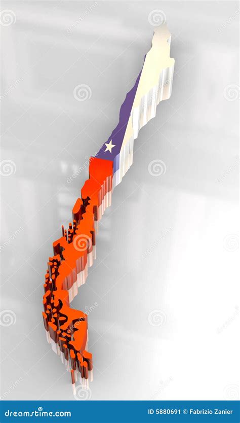 3d Flag Map Of Chile Stock Image - Image: 5880691