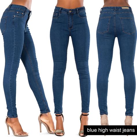 New Womens HIGH Waist Denim SEXY Skinny Leg Stretchy Jeans Sizes 6 8 10 12 14 16 | eBay