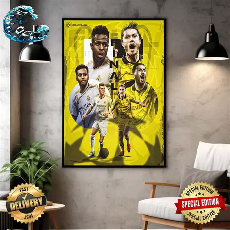 BVB Borussia Dortmund Vs Real Madrid Matchup UEFA Champions League London Final 2023-24 Poster ...