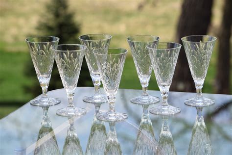 Vintage CRYSTAL Wine Glasses, Set of 7, Seneca, Elegance, 1940's, Vintage Crystal 4 oz After ...