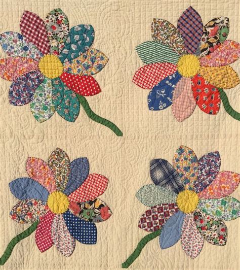 Finish It Up Friday ~ Vintage Daisies | KatyQuilts | Flower quilts, Applique quilting, English ...