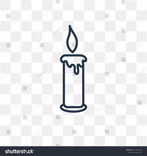 Blowing Candle vector outline icon isolated on transparent background ...