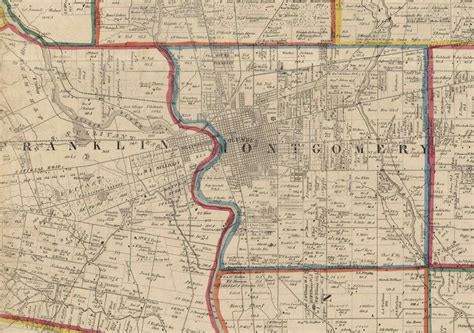 Franklin County Ohio 1856 Old Wall Map Reprint With | Etsy