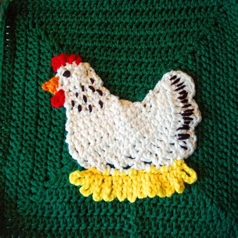 Nesting Hen PDF Crochet Chicken Applique Pattern INSTANT - Etsy