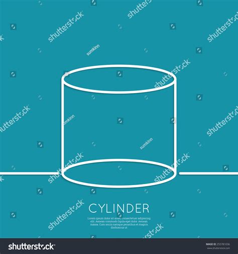 Geometric Shapes, 3d Cylinder. Outline. Minimal. Stock Vector Illustration 255781036 : Shutterstock