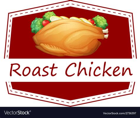 Roast chicken Royalty Free Vector Image - VectorStock