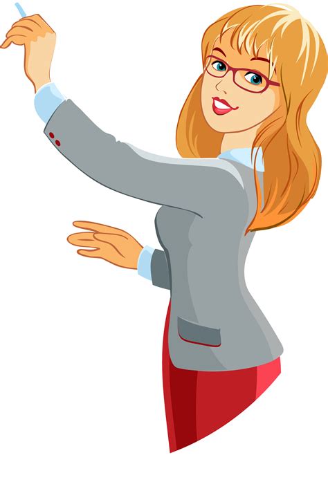 Beautiful Female Teacher Vector Png And Vector Teacher Cartoon | Images ...