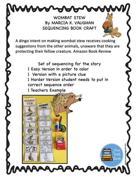 WOMBAT STEW SEQUENCING ~ Book Units by Lynn