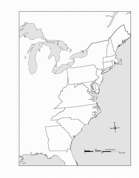 Printable Blank 13 Colonies Map - Printable Templates