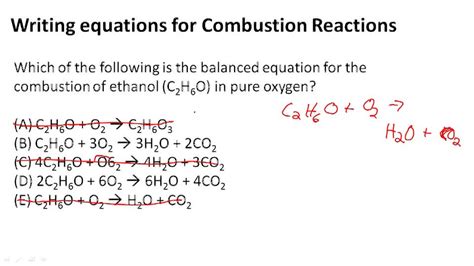 Which of the Following Combustion Reactions Is Balanced Correctly