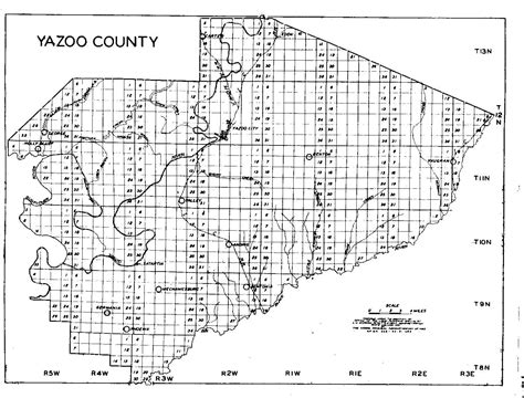 Yazoo County MSGenWeb Maps : Yazoo Townships, Ranges, and Sections