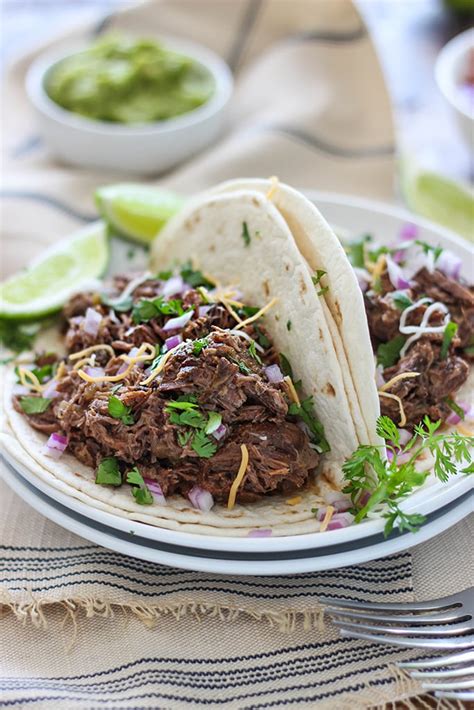 Slow Cooker Shredded Beef Tacos - The Cooking Jar