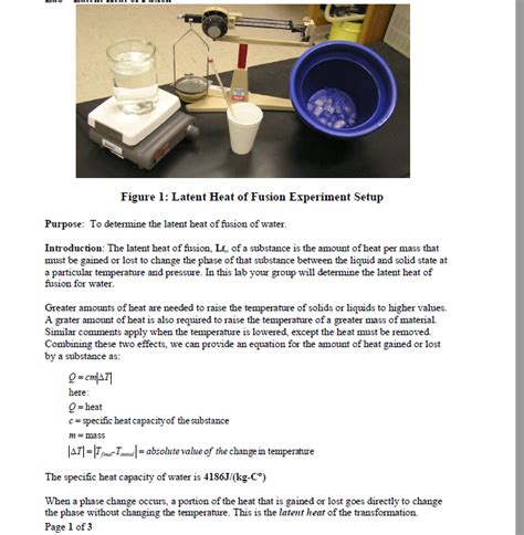 Solved Figure 1: Latent Heat of Fusion Experiment Setup | Chegg.com