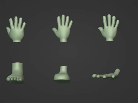 3D Cartoon Hands and Feet Pack - TurboSquid 1851227