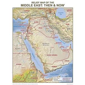 Middle East Relief Map Wall Chart | bibleclassworkshop.com