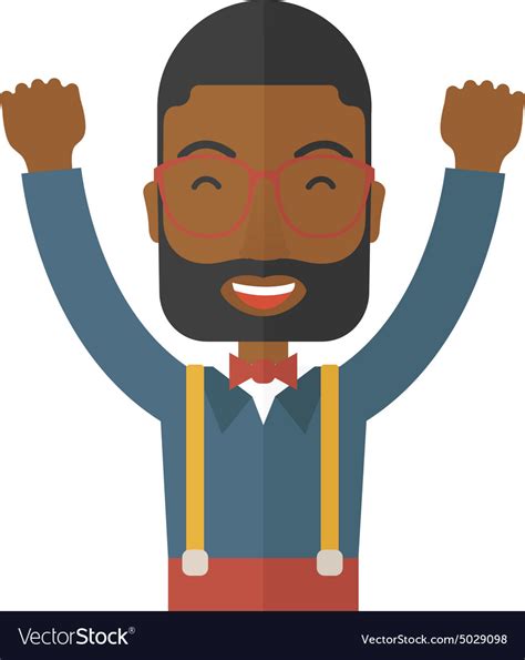 Happy young black guy Royalty Free Vector Image