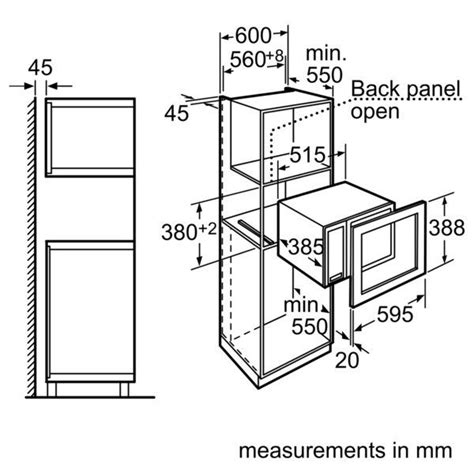 microwave dimensions cm - Google Search | Built in kitchen appliances ...