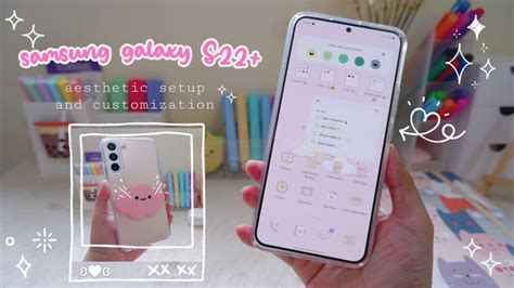 aesthetic samsung galaxy S22+ // setup and customization, widgets and accessories 🍃 - YouTube