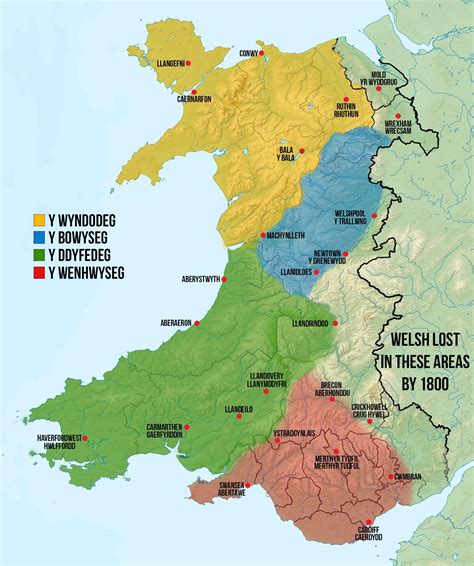 Map of Welsh dialects, made by me based off a collection of others ...