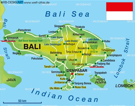 Map of Bali (Island in Indonesia) | Welt-Atlas.de