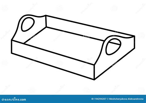 LINEAR DRAWING of a FOOD TRAY on a WHITE BACKGROUND Stock Vector - Illustration of isolated ...