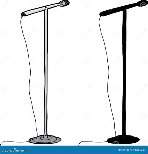 Isolated Microphone Stand stock vector. Illustration of sound - 39143872