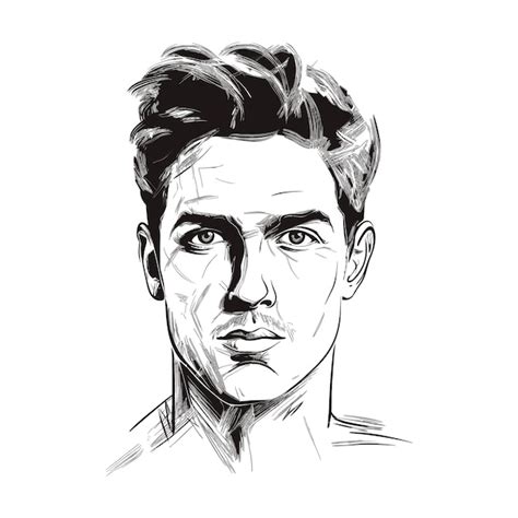 Premium Vector | Hand drawing illustration of an attractive man's face