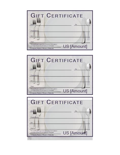 Restaurant Gift Certificate - Download this free printable restaurant ...