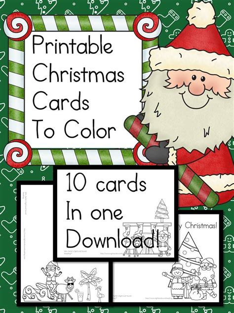 Christmas Cards Printable To Color - Merry Ce