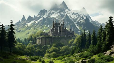 Premium AI Image | elven castle HD wallpaper photographic image