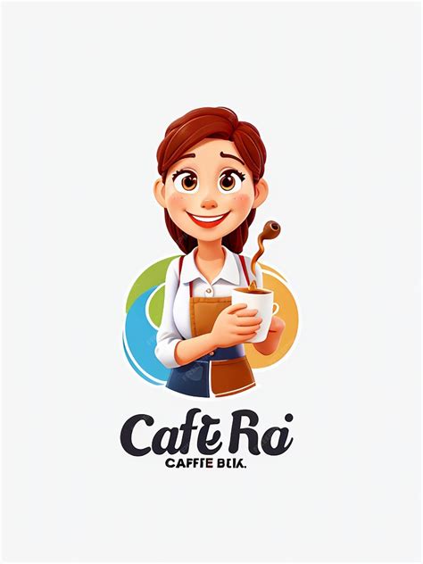Premium AI Image | Cafe Logo Animation Person Drinking Coffee Smiling Strong Colors on a Clean ...