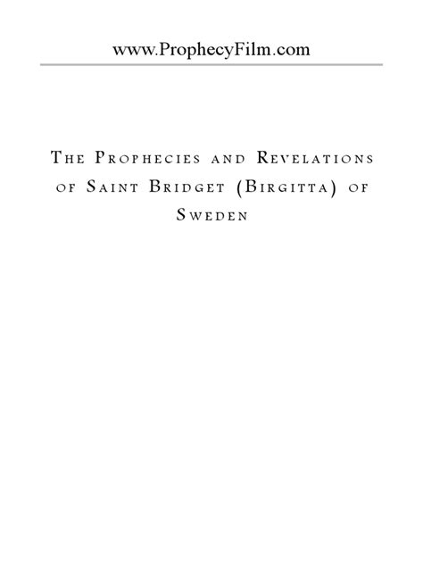 The Prophecies and Revelations of Saint Bridget of Sweden | PDF | God ...