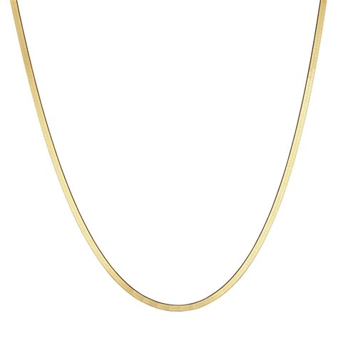 14K Gold Thin Herringbone Necklace – Baby G.