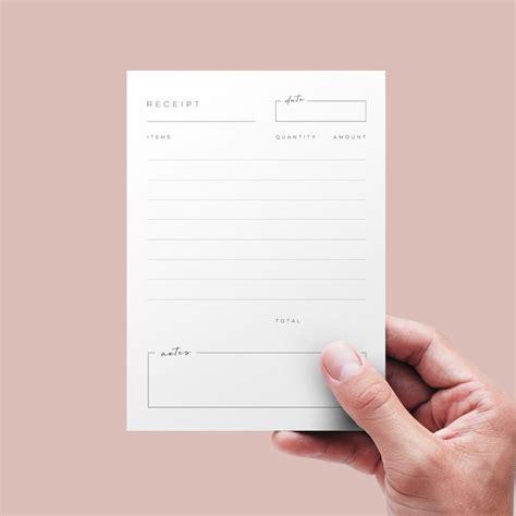 Receipt Template, Small Business Printable Receipt Template, Customer Service, Receipt Cards ...