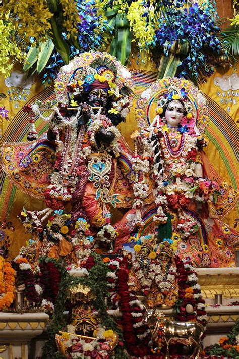 Krishna and Radha Darshan, Iskon Temple, Vrindavan Photograph by Jennifer Mazzucco - Pixels