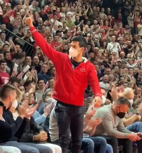 Novak Djokovic cheered in Belgrade during Euroleague match