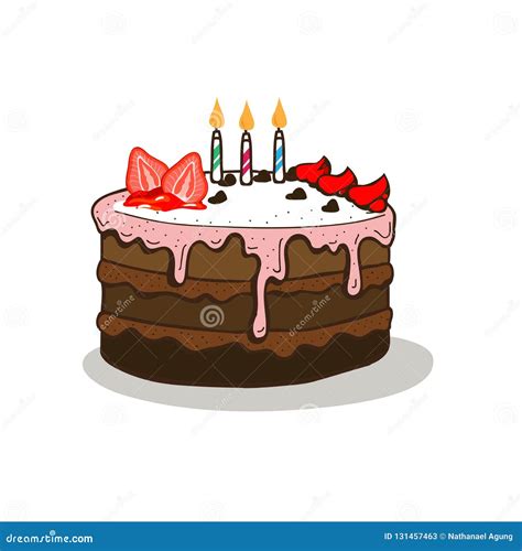 Birthday Cake Vector Design Stock Illustration - Illustration of cake, holiday: 131457463