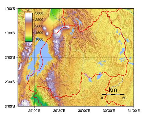 Large physical map of Rwanda | Rwanda | Africa | Mapsland | Maps of the ...