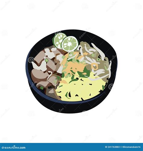 Mie Kocok Indonesian Food Design Vector Stock Vector - Illustration of print, element: 241763883