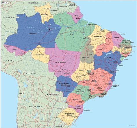 Brazil Map - Political and administrative map of Brazil with major ... - The brazil weather map ...