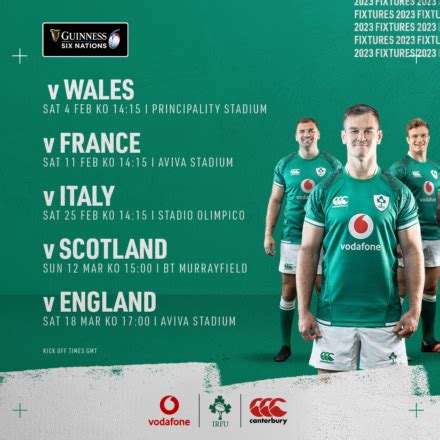 Irish Rugby | Ireland’s 2023 Guinness Six Nations Fixtures Confirmed