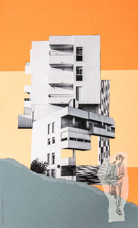 «Brutalist Architecture Collage With Drawn Man» del colaborador de ...