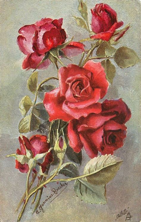 Vintage Rose Painting at PaintingValley.com | Explore collection of Vintage Rose Painting