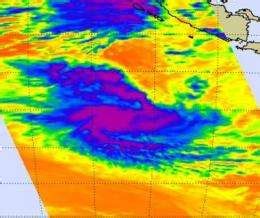 Tropical Storm Anggrek is tightly wrapped in NASA satellite imagery